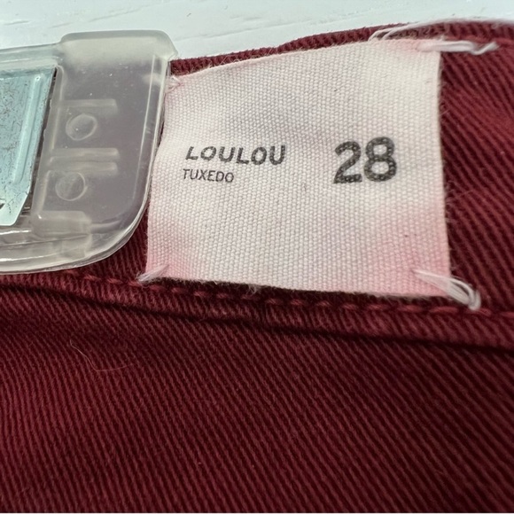 Hudson LouLu Burgundy Red Pink Tuxedo Stripe Low Rise Crop Skinny Jeans - Picture 9 of 16